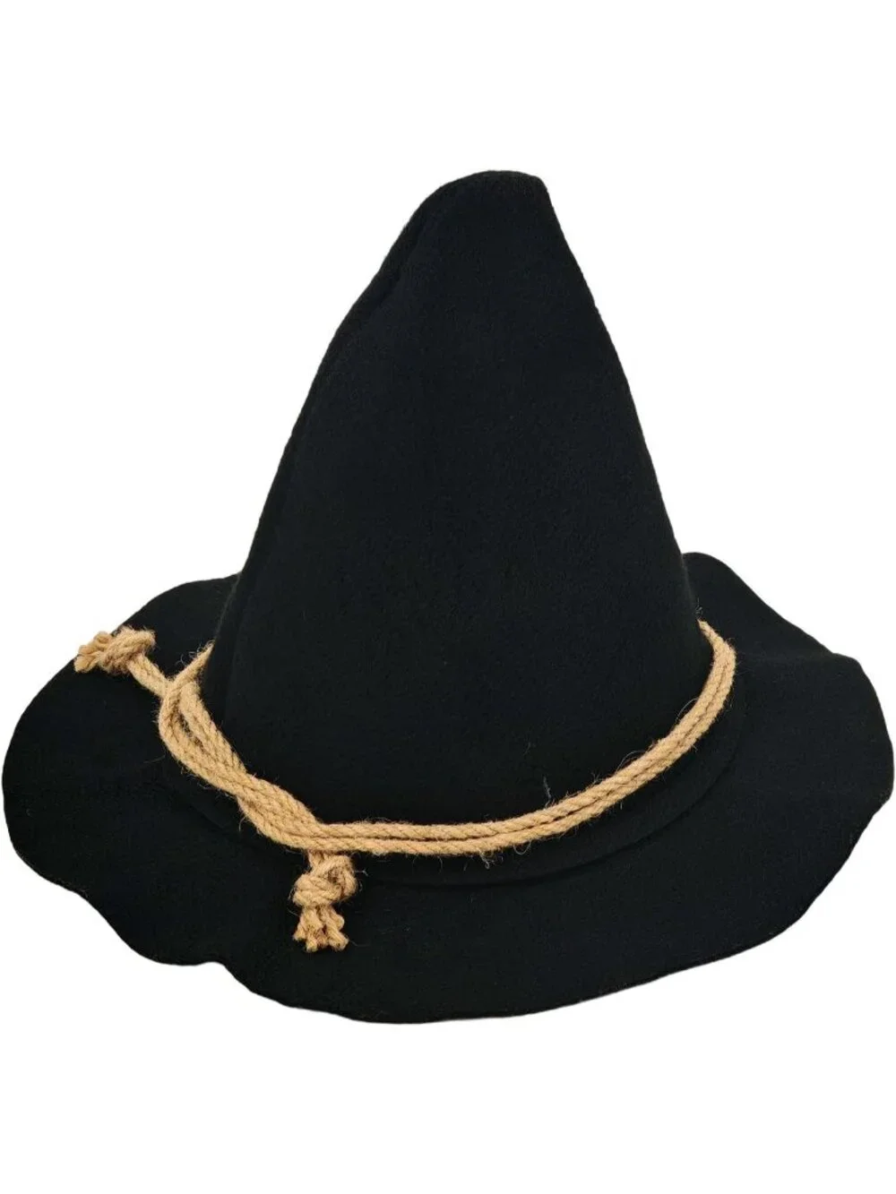 Adult Wizard Black Hat Halloween Costume Pointed Scarecrow Cap For Theme Parties